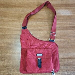 Baggallini Crossbody Nylon Travel Purse Bag in Red and Black
